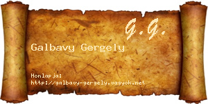 Galbavy Gergely névjegykártya